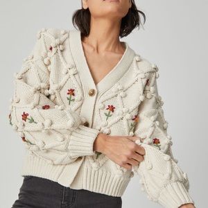NWT Ceres Life Cottage Bobble Floral Cardigan